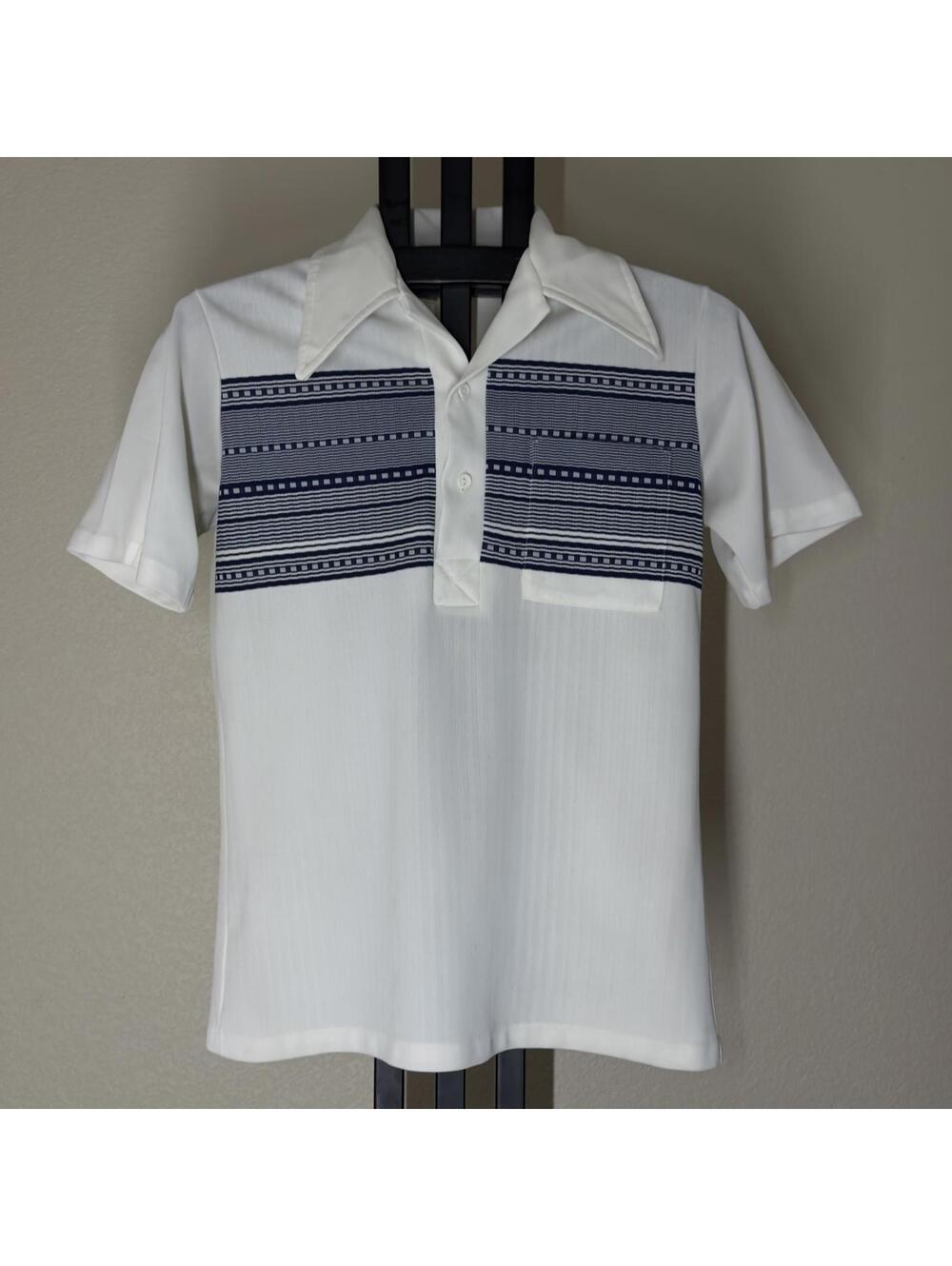 Vintage 70s Paul Howard California Polo Shirt Disco Collar
